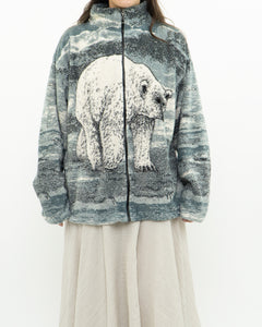 Vintage x Polar bear fleece patterned jacket (XS-L)