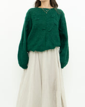 Load image into Gallery viewer, Vintage x Green Mohair Raised Flower Sweater (XS-L)