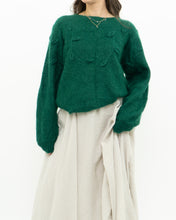 Load image into Gallery viewer, Vintage x Green Mohair Raised Flower Sweater (XS-L)