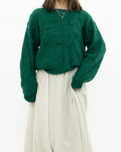 Load image into Gallery viewer, Vintage x Green Mohair Raised Flower Sweater (XS-L)