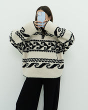 Load image into Gallery viewer, ISABEL ETOILE MARANT x Cream Patterned Fleece Quarter-zip (XS-XL)