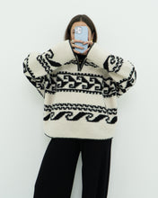 Load image into Gallery viewer, ISABEL ETOILE MARANT x Cream Patterned Fleece Quarter-zip (XS-XL)