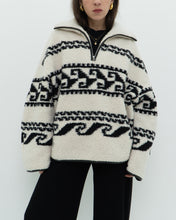 Load image into Gallery viewer, ISABEL ETOILE MARANT x Cream Patterned Fleece Quarter-zip (XS-XL)