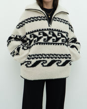 Load image into Gallery viewer, ISABEL ETOILE MARANT x Cream Patterned Fleece Quarter-zip (XS-XL)