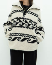 Load image into Gallery viewer, ISABEL ETOILE MARANT x Cream Patterned Fleece Quarter-zip (XS-XL)