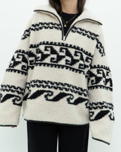 Load image into Gallery viewer, ISABEL ETOILE MARANT x Cream Patterned Fleece Quarter-zip (XS-XL)