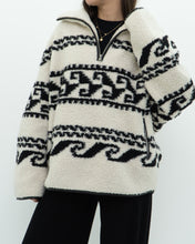 Load image into Gallery viewer, ISABEL ETOILE MARANT x Cream Patterned Fleece Quarter-zip (XS-XL)