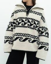 Load image into Gallery viewer, ISABEL ETOILE MARANT x Cream Patterned Fleece Quarter-zip (XS-XL)