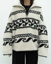 Load image into Gallery viewer, ISABEL ETOILE MARANT x Cream Patterned Fleece Quarter-zip (XS-XL)