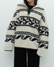 Load image into Gallery viewer, ISABEL ETOILE MARANT x Cream Patterned Fleece Quarter-zip (XS-XL)