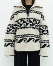 Load image into Gallery viewer, ISABEL ETOILE MARANT x Cream Patterned Fleece Quarter-zip (XS-XL)