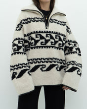 Load image into Gallery viewer, ISABEL ETOILE MARANT x Cream Patterned Fleece Quarter-zip (XS-XL)