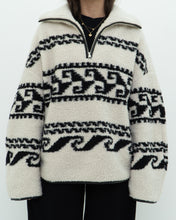 Load image into Gallery viewer, ISABEL ETOILE MARANT x Cream Patterned Fleece Quarter-zip (XS-XL)