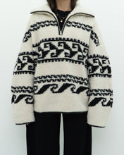 Load image into Gallery viewer, ISABEL ETOILE MARANT x Cream Patterned Fleece Quarter-zip (XS-XL)