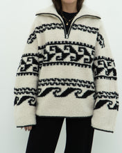 Load image into Gallery viewer, ISABEL ETOILE MARANT x Cream Patterned Fleece Quarter-zip (XS-XL)