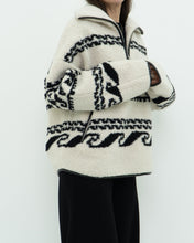 Load image into Gallery viewer, ISABEL ETOILE MARANT x Cream Patterned Fleece Quarter-zip (XS-XL)