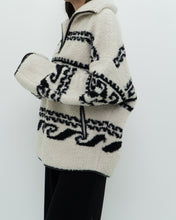 Load image into Gallery viewer, ISABEL ETOILE MARANT x Cream Patterned Fleece Quarter-zip (XS-XL)