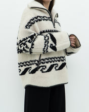 Load image into Gallery viewer, ISABEL ETOILE MARANT x Cream Patterned Fleece Quarter-zip (XS-XL)