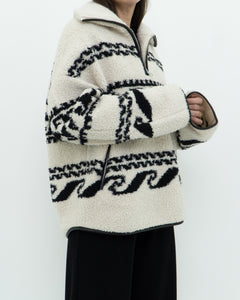 ISABEL ETOILE MARANT x Cream Patterned Fleece Quarter-zip (XS-XL)