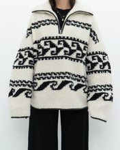 Load image into Gallery viewer, ISABEL ETOILE MARANT x Cream Patterned Fleece Quarter-zip (XS-XL)