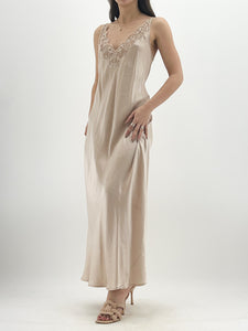 Vintage x Nude Pure Silk Maxi Slip Dress (S, M)