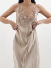 Load image into Gallery viewer, Vintage x Nude Pure Silk Maxi Slip Dress (S, M)