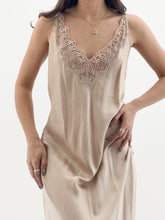 Load image into Gallery viewer, Vintage x Nude Pure Silk Maxi Slip Dress (S, M)