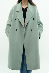 MNG x Light Teal Handmade Wool Coat (S-L)