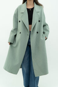 MNG x Light Teal Handmade Wool Coat (S-L)