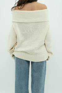 ANTHROPOLOGIE x Deadstock Cream Cashmere-Blend Knit Sweater (XL)