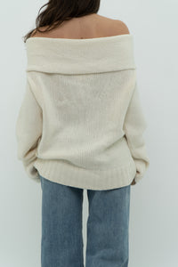 ANTHROPOLOGIE x Deadstock Cream Cashmere-Blend Knit Sweater (XL)