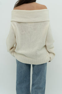 ANTHROPOLOGIE x Deadstock Cream Cashmere-Blend Knit Sweater (XL)