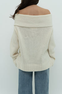 ANTHROPOLOGIE x Deadstock Cream Cashmere-Blend Knit Sweater (XL)