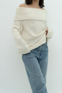 ANTHROPOLOGIE x Deadstock Cream Cashmere-Blend Knit Sweater (XL)