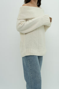 ANTHROPOLOGIE x Deadstock Cream Cashmere-Blend Knit Sweater (XL)