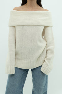 ANTHROPOLOGIE x Deadstock Cream Cashmere-Blend Knit Sweater (XL)