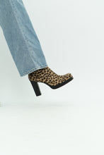 Load image into Gallery viewer, Vintage x Made in Spain x Leopard Print Pony Hair Platform Boots (6.5, 7)