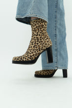 Load image into Gallery viewer, Vintage x Made in Spain x Leopard Print Pony Hair Platform Boots (6.5, 7)