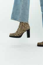 Load image into Gallery viewer, Vintage x Made in Spain x Leopard Print Pony Hair Platform Boots (6.5, 7)