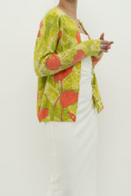 Load image into Gallery viewer, Vintage x Made in JAPAN x EATONS Angora, Wool Green Floral Cardigan (XS-L)