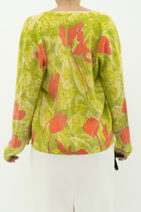 Vintage x Made in JAPAN x EATONS Angora, Wool Green Floral Cardigan (XS-L)