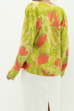 Load image into Gallery viewer, Vintage x Made in JAPAN x EATONS Angora, Wool Green Floral Cardigan (XS-L)