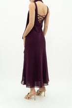 Load image into Gallery viewer, Vintage x Made in Canada x Dark Plum Midi Dress (XXS, XS)