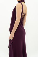 Load image into Gallery viewer, Vintage x Made in Canada x Dark Plum Midi Dress (XXS, XS)