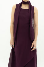 Load image into Gallery viewer, Vintage x Made in Canada x Dark Plum Midi Dress (XXS, XS)