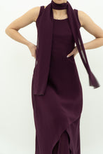 Load image into Gallery viewer, Vintage x Made in Canada x Dark Plum Midi Dress (XXS, XS)