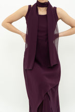 Load image into Gallery viewer, Vintage x Made in Canada x Dark Plum Midi Dress (XXS, XS)