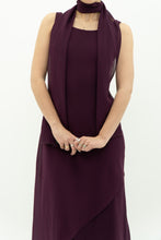 Load image into Gallery viewer, Vintage x Made in Canada x Dark Plum Midi Dress (XXS, XS)