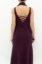 Load image into Gallery viewer, Vintage x Made in Canada x Dark Plum Midi Dress (XXS, XS)