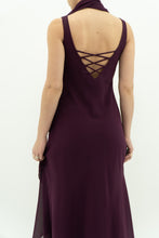 Load image into Gallery viewer, Vintage x Made in Canada x Dark Plum Midi Dress (XXS, XS)